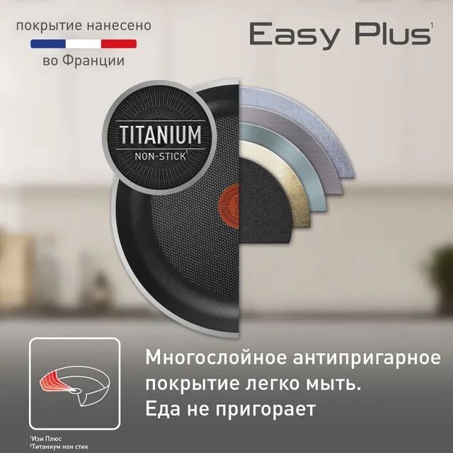 Сковорода Tefal Easy Plus 24 см , алюминий