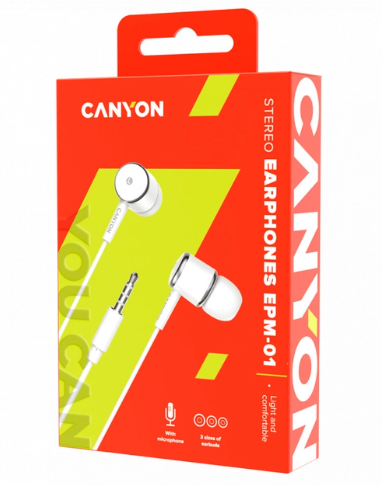 Наушники Canyon EPM- 01 CNE-CEPM01W белые купить,NaN