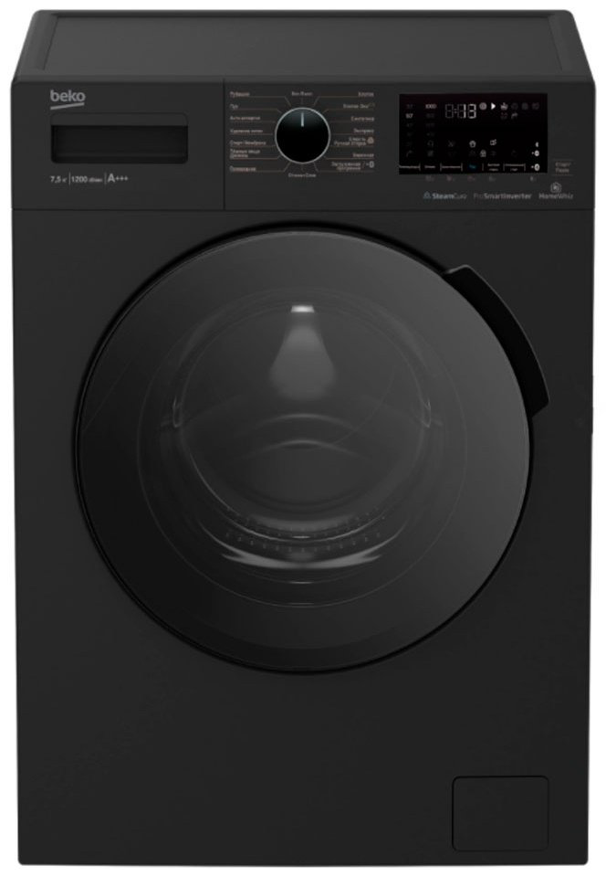 Стиральная машина BEKO SteamCure WSPE7H616A черный