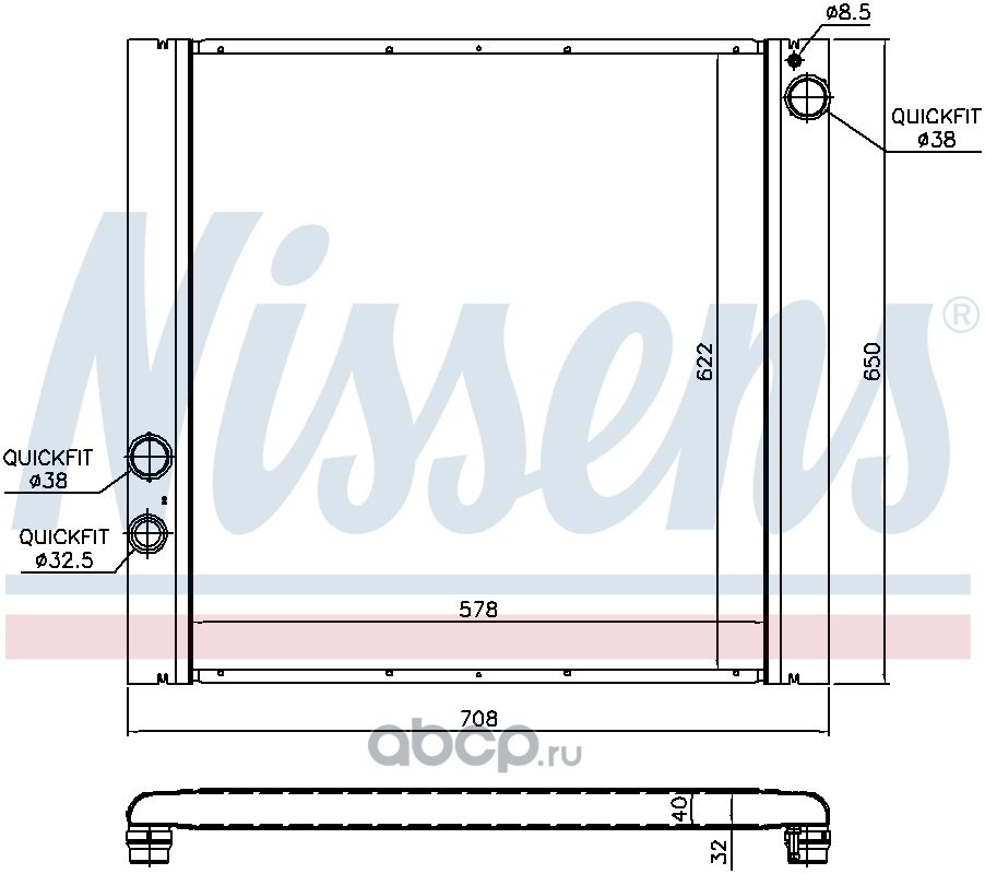 Nissens радиатор основной 64327 купить,NaN