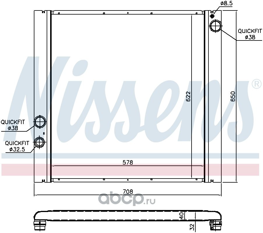 Nissens радиатор основной 64327 купить,NaN