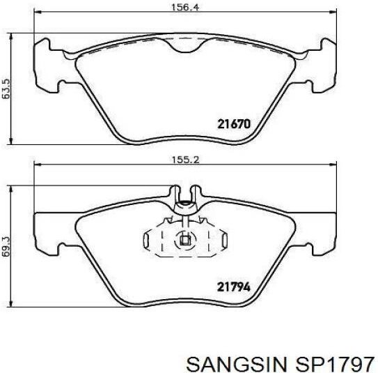 Колодки передние SP1797 купить,NaN