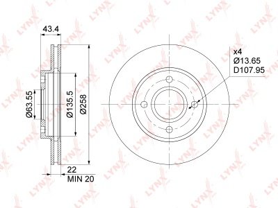 Диски LYNXauto передние BN-1026 купить,17340