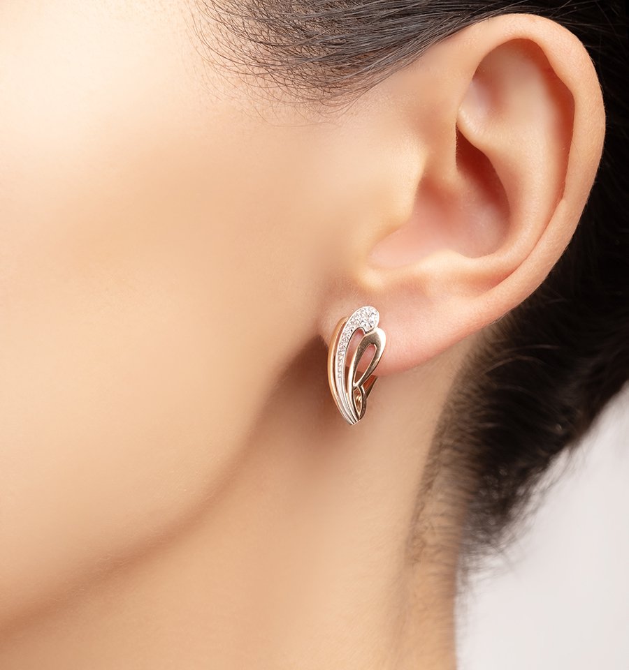 Серьги золото Атолл с фианитами 20577  купить,NaN
