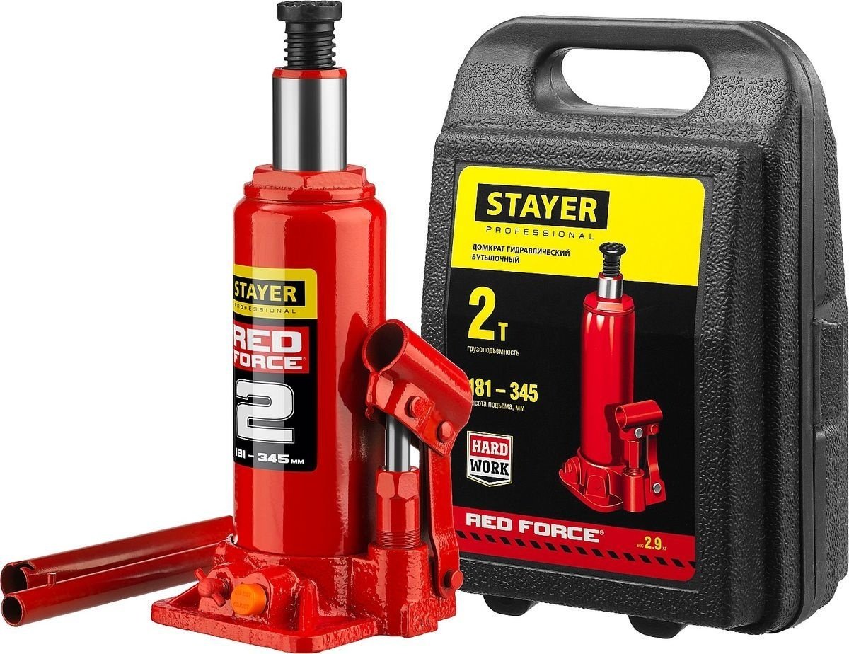 STAYER домкрат бутылочный Red Force 43160-2-K z01 2 т