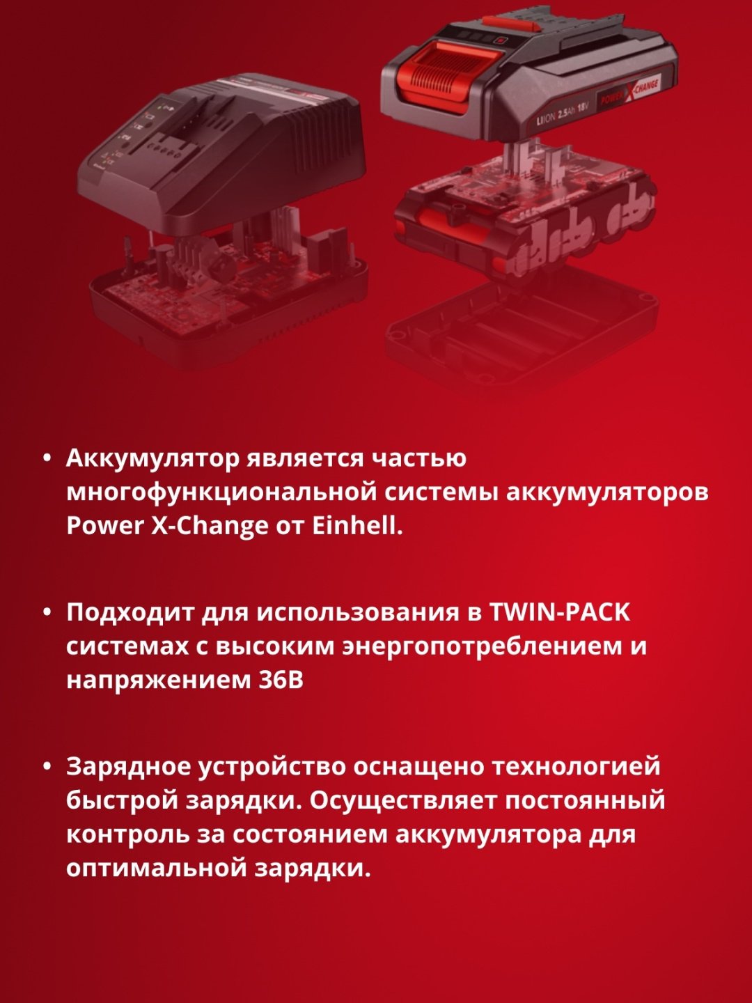 Аккумулятор Einhell 4512097 Li-Ion 2.5 Ач 1 шт - ForteMarket Аккумулятор Einhell 4512097 Li-Ion 2.5 Ач 1 шт купить,0