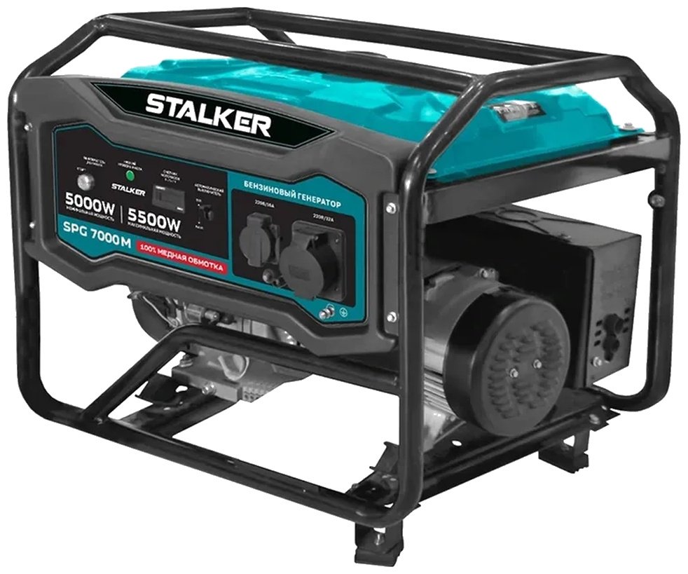 Электростанция бензиновая Stalker 5 кВт 1 (220 В), SPG 7000 M 79755