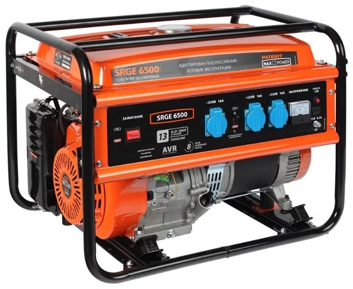 Электростанция бензиновая Patriot 5 кВт 1 (220 В), Max Power SRGE 6500 купить,NaN