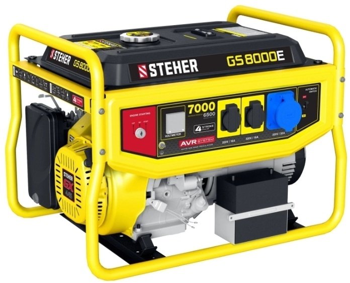 Электростанция бензиновая Steher 6.5 кВт 1 (220 В), GS-8000Е
