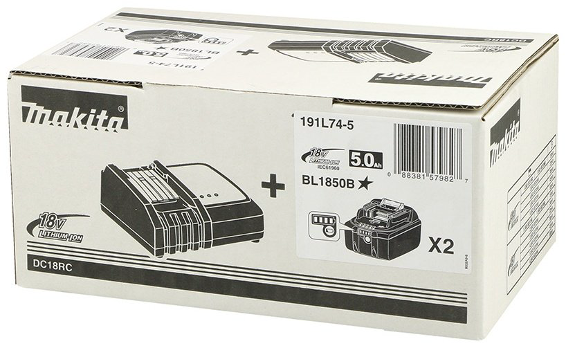 Аккумулятор Makita 191L74-5 Li-Ion 5 Ач 2 шт купить,187075