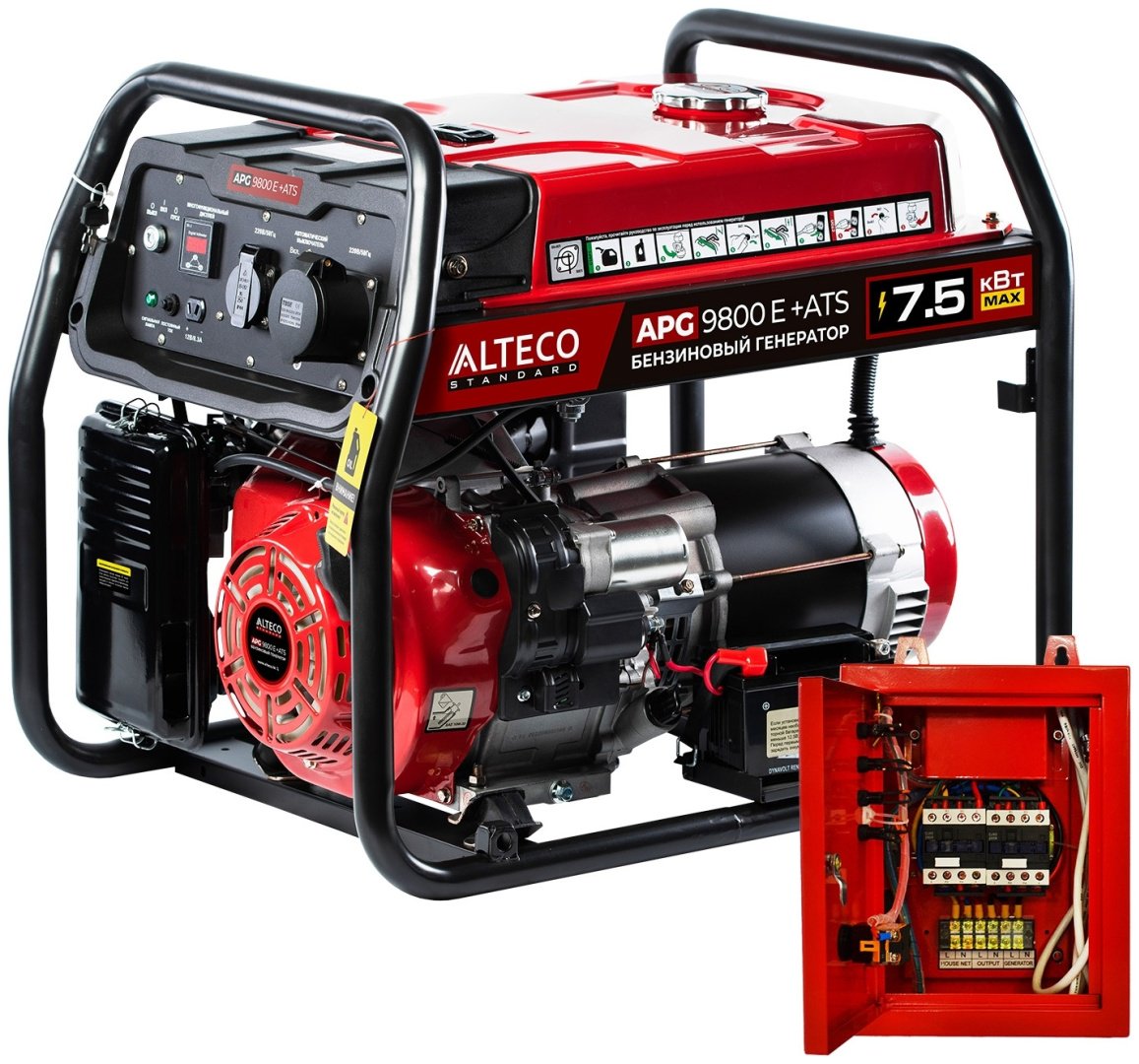 Электростанция бензиновая ALTECO 7 кВт 1 (220 В), APG 9800E+ATS