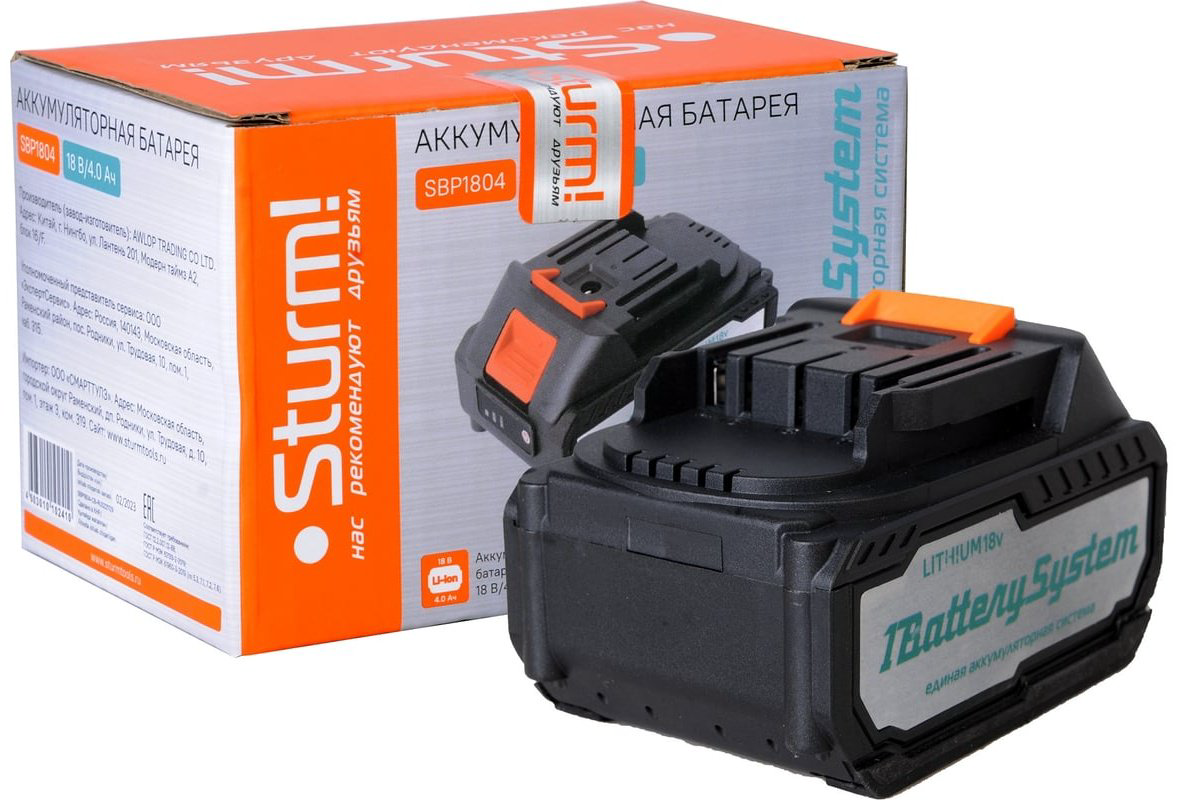 Аккумулятор Sturm SBP1804 Li-Ion 4 Ач Ah 1 шт купить,NaN