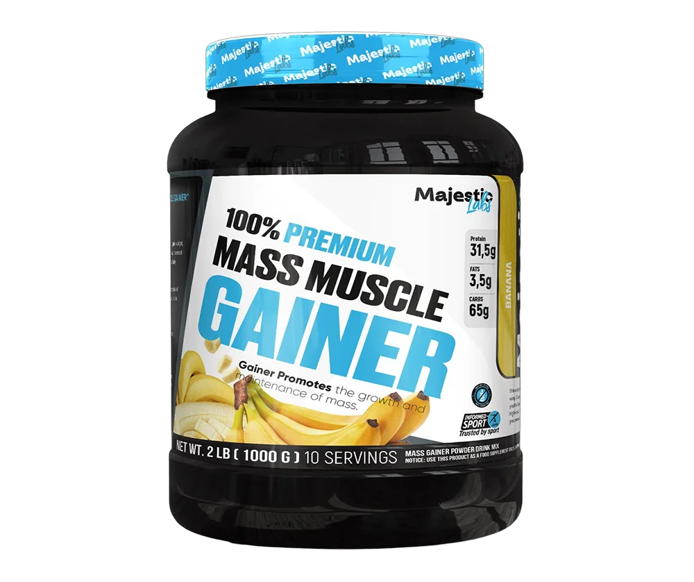 Гейнер Majestic Labs 100% Premium Mass Muscle Gainer Банан 1000 гр