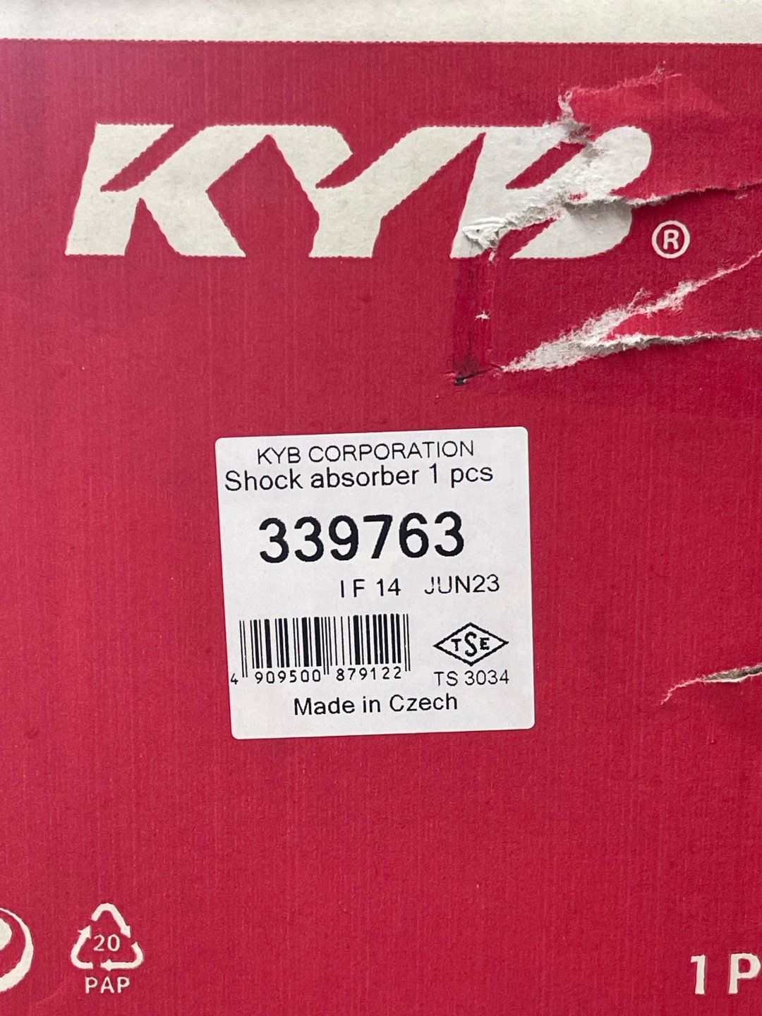 Амортизатор KYB передний 339763 1 шт