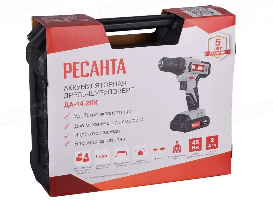 Шуруповерт Ресанта ДА-14-2ЛК 75/14/4 купить,NaN