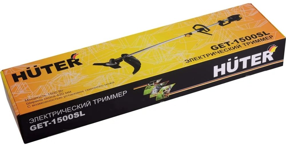 Триммер электрический Huter GET-1500SL, леска и нож купить,0