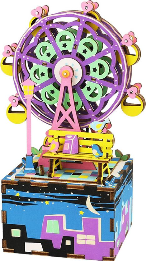  Пазл  Robotime 3D Музыкальная шкатулка колесо обозрения 69 деталей купить,NaN