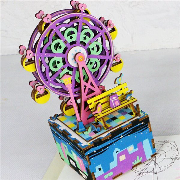  Пазл  Robotime 3D Музыкальная шкатулка колесо обозрения 69 деталей купить,NaN