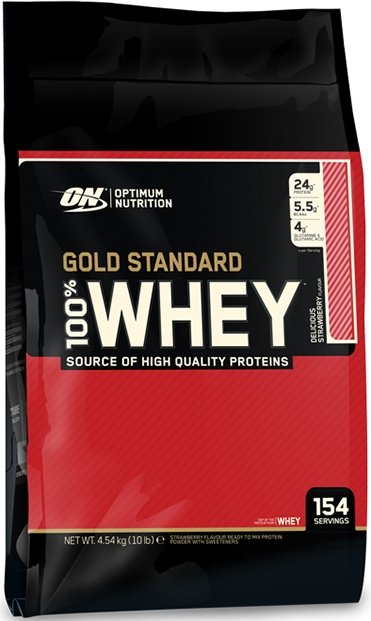 Протеин Optimum Nutrition 100% Whey Gold Standard 10 lbs клубника 4,54 кг купить,NaN