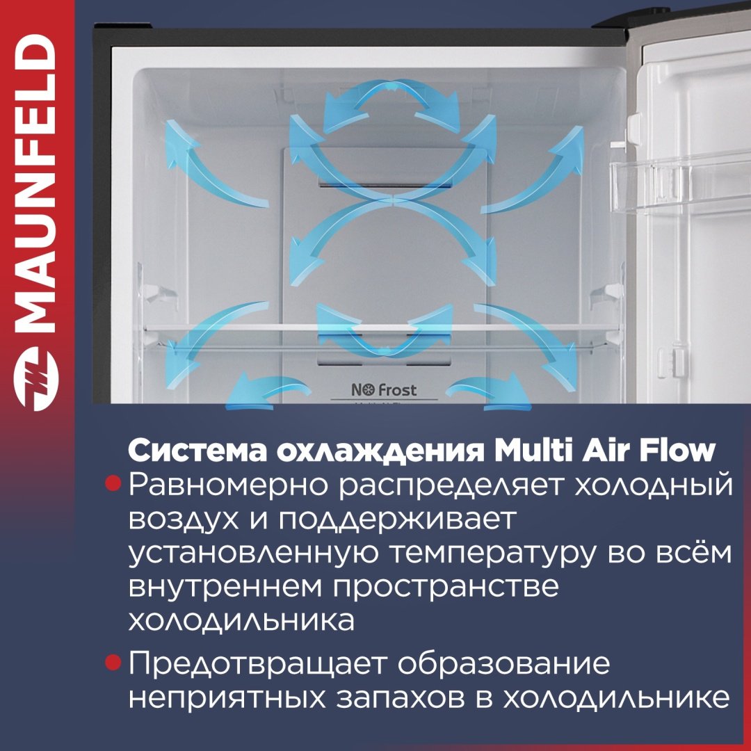Холодильник MAUNFELD MFF185NFХ10 серый - ForteMarket Холодильник MAUNFELD MFF185NFХ10 серый купить,0
