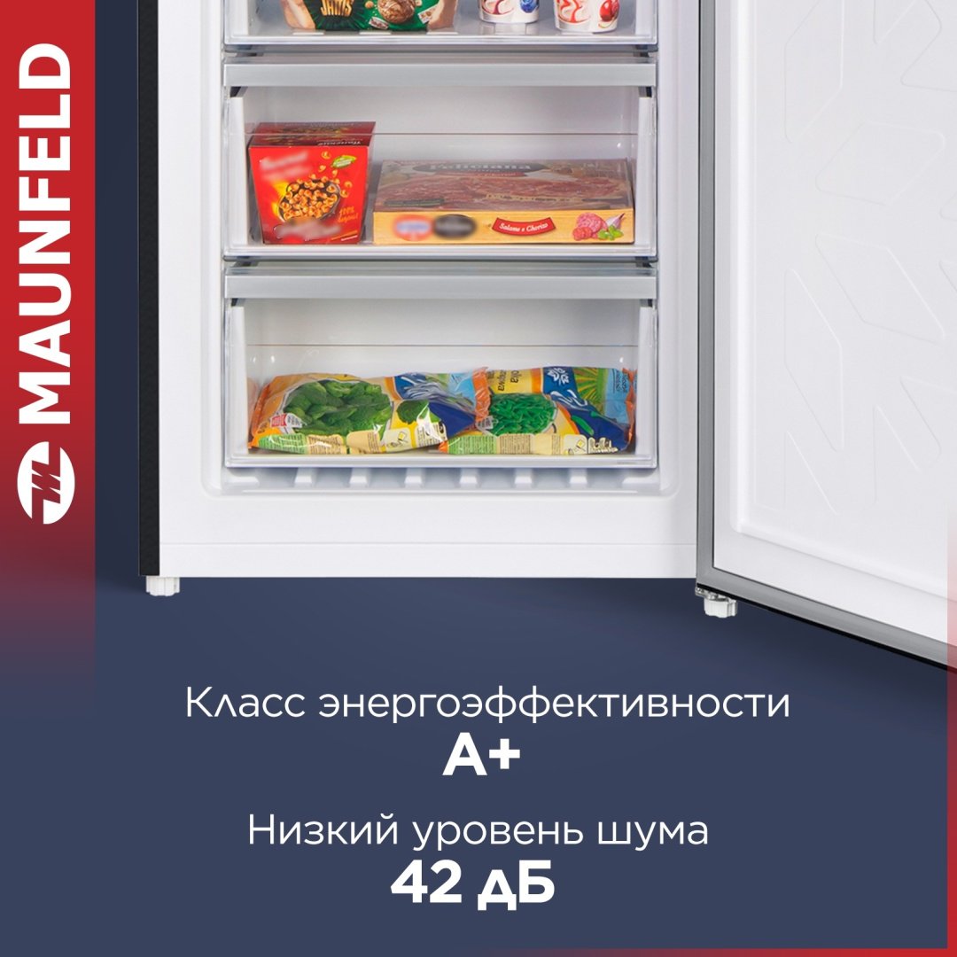 Холодильник MAUNFELD MFF185NFB черный купить,0