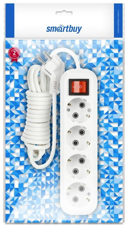 Удлинитель Smartbuy SBE-16-4-02-ZS 2 м купить,NaN