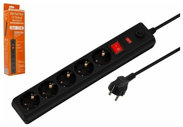 Сетевой фильтр Юпитер JP8501-12 5 м
