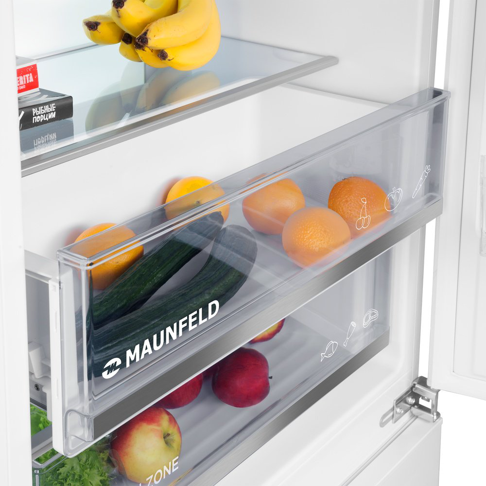Холодильник MAUNFELD MBF19369NFWGR LUX Inverter белый купить,NaN