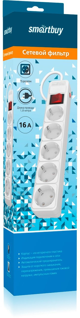 Сетевой фильтр Smartbuy SBSP-5-18-W 1.8 м