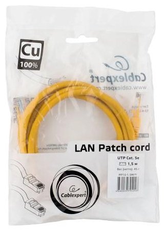 Кабель Cablexpert RJ-45 - RJ-45 1.5 м PP10-1.5M/Y