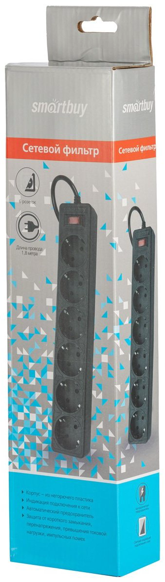 Сетевой фильтр Smartbuy SBSP-6-18-K 1.8 м