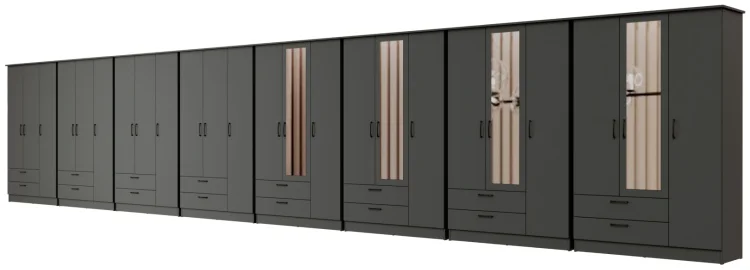 Шкаф Мебель Азии Азия Гранд 190х992х45см Базальт купить,599990