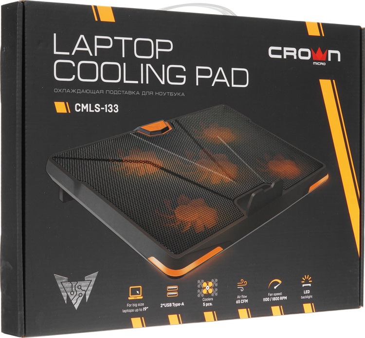 Подставка для ноутбука Crown CMLS-133 19" Black Orange купить,0