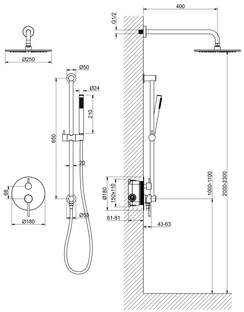 Душевая система Timo Saona SX-2309/03SM черный купить,NaN