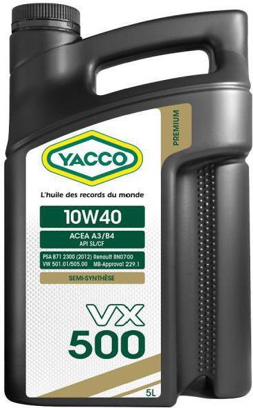 Моторное масло Yacco VX 500 10W40 5л
