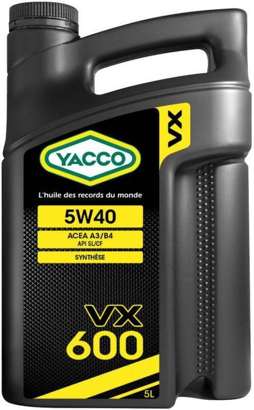 Моторное масло Yacco VX 600 5W40 5л купить,NaN