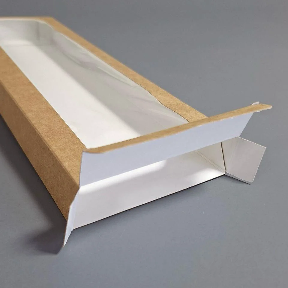 Коробка Box.kz с окном 27x5.5x2.3см 5шт крафт купить,0