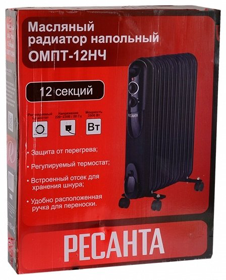 Масляный радиатор Ресанта ОМПТ-12НЧ черный - ForteMarket Масляный радиатор Ресанта ОМПТ-12НЧ черный купить,30790
