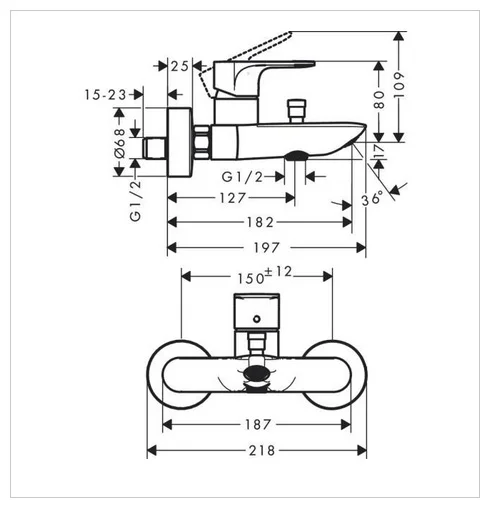 Смеситель Hansgrohe Rebris E 72450670 черный