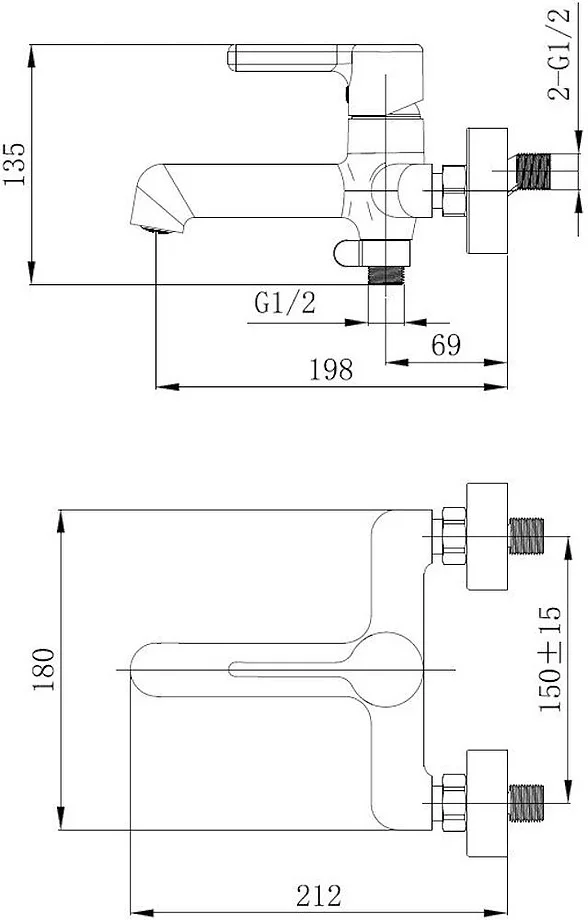 Смеситель Voda Column CLM54 хром