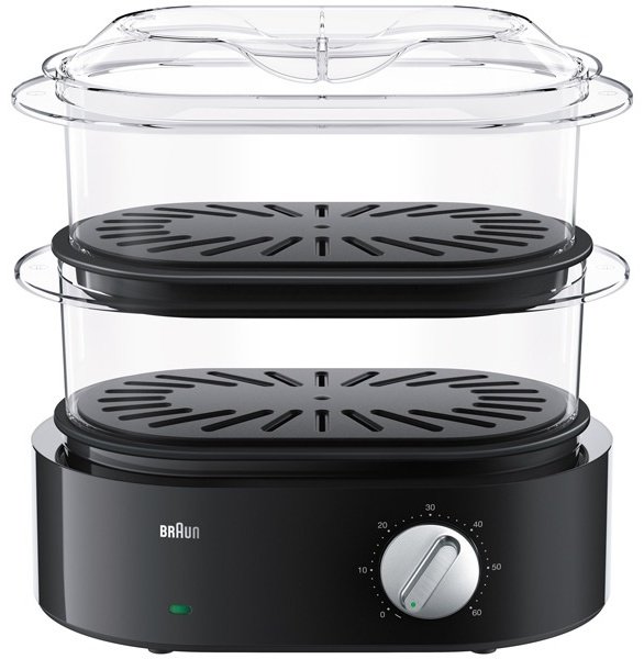 Пароварка Braun FS 5100 6.2 л. черный, прозрачный