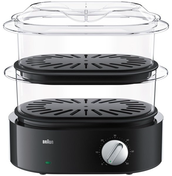 Пароварка Braun FS 5100 6.2 л. черный, прозрачный