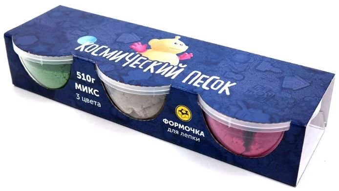 Кинетический песок Космический песок Микс 3 песочный/розовый/зеленый купить,NaN