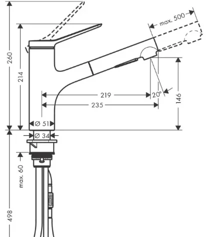 Смеситель Hansgrohe Zesis M33 74800000 хром купить,NaN