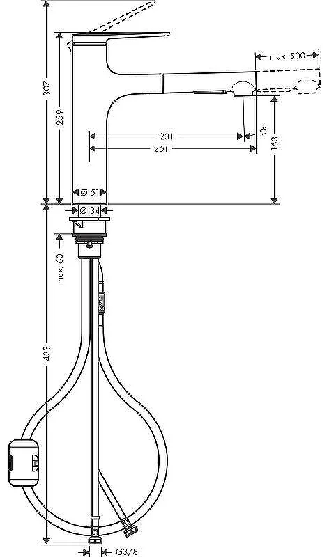 Смеситель Hansgrohe Zesis M33 74801670 черный