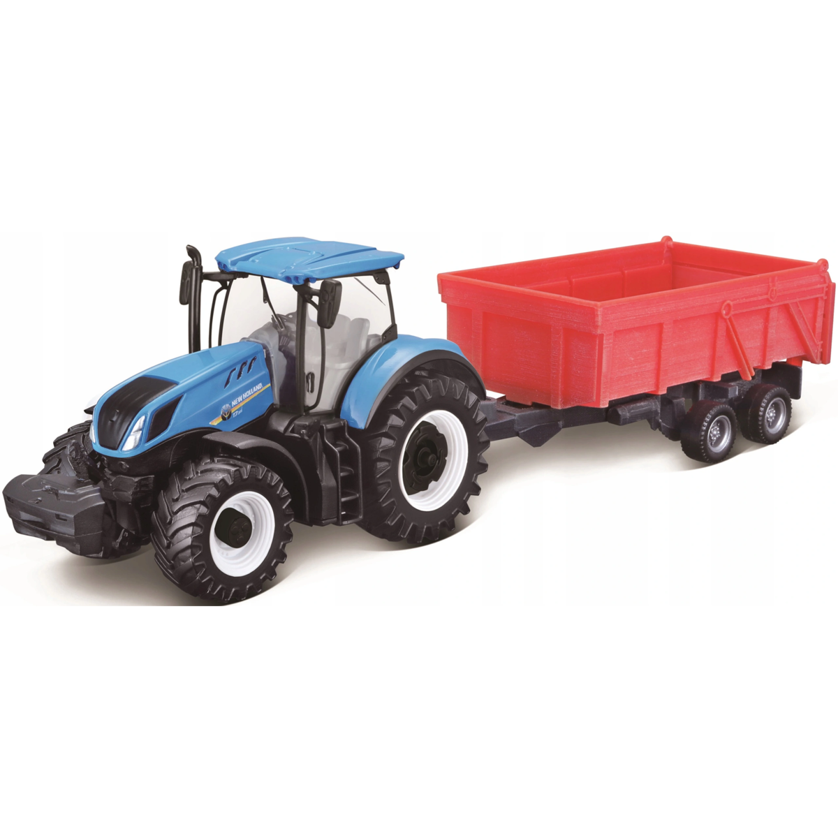 Машинка игрушечная Bburago New Holland T7.315 с прицепом-самосвалом 1:32 синяя купить,NaN
