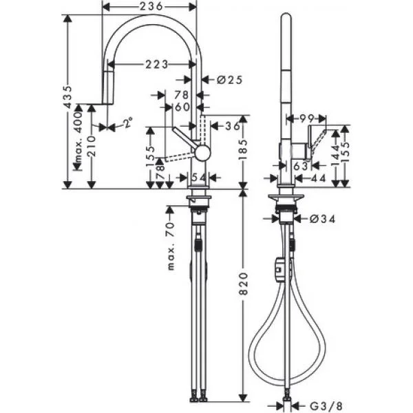 Смеситель Hansgrohe 72802000 хром купить,276390