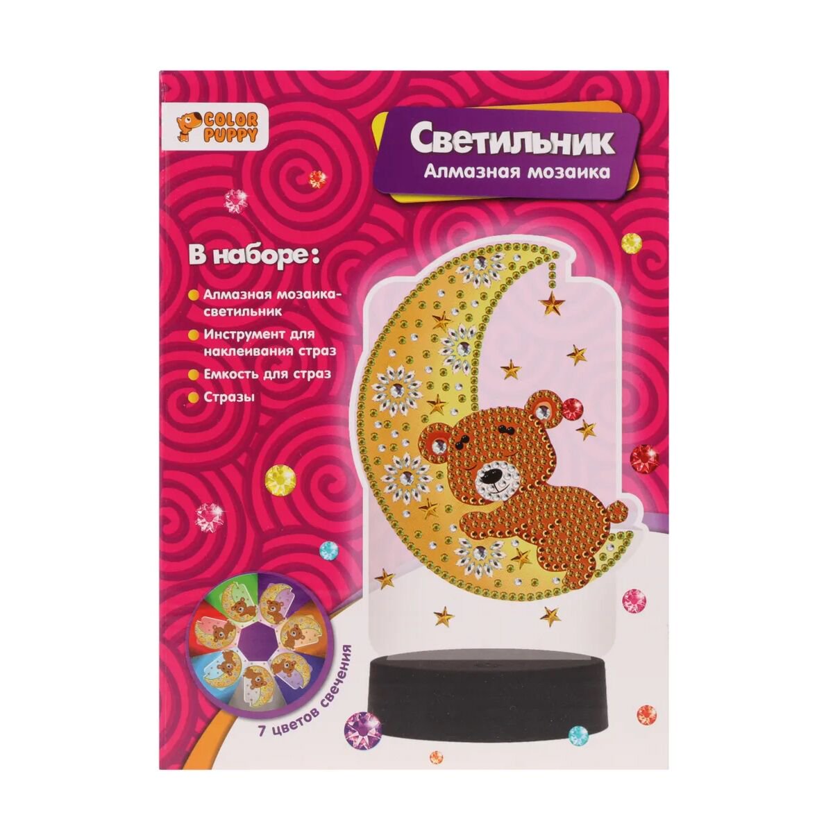 Алмазная мозаика Color Puppy Мишка на луне светильник купить,NaN