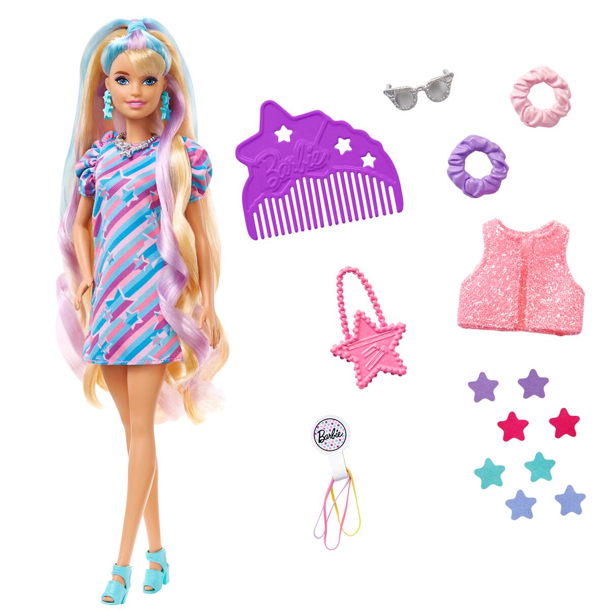 Кукла Barbie с Набором Аксессуаров для Волос Блондинка HCM88 купить,NaN