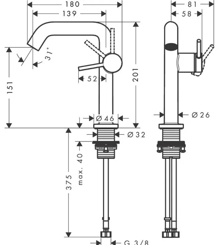 Смеситель Hansgrohe Tecturis S 73340700 белый купить,NaN